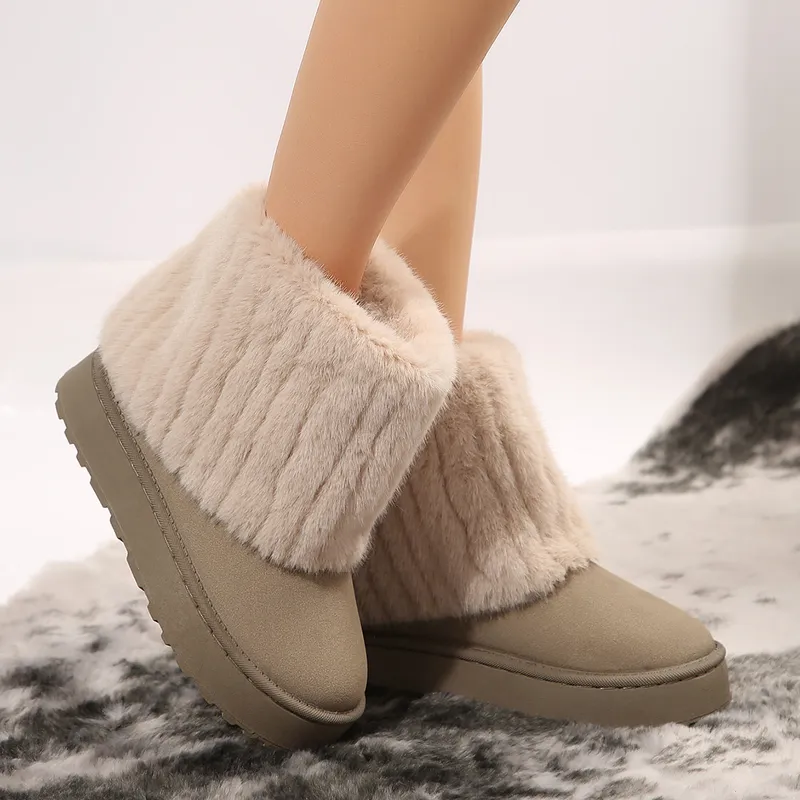 envío gratis nuevos hombres diseñadores botas de nieve para mujer zapatos de algodón de invierno zapatos peludos cálidos botas d