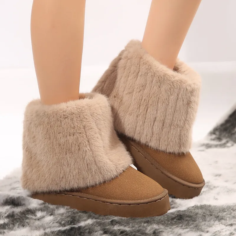 envío gratis nuevos hombres diseñadores botas de nieve para mujer zapatos de algodón de invierno zapatos peludos cálidos botas d