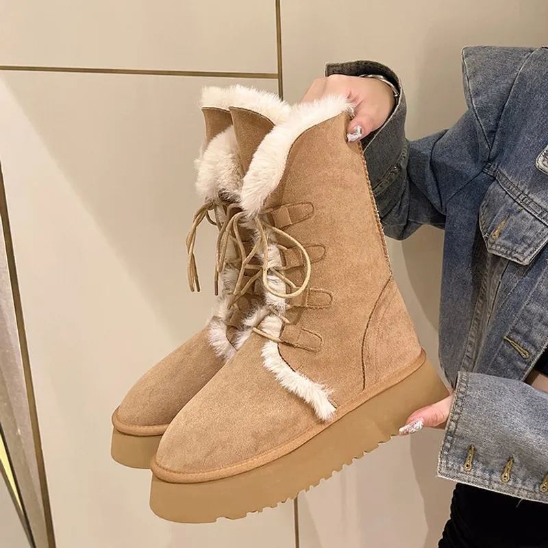 envío gratis nuevos hombres diseñadores botas de nieve para mujer zapatos de algodón de invierno zapatos peludos tibios de piel 