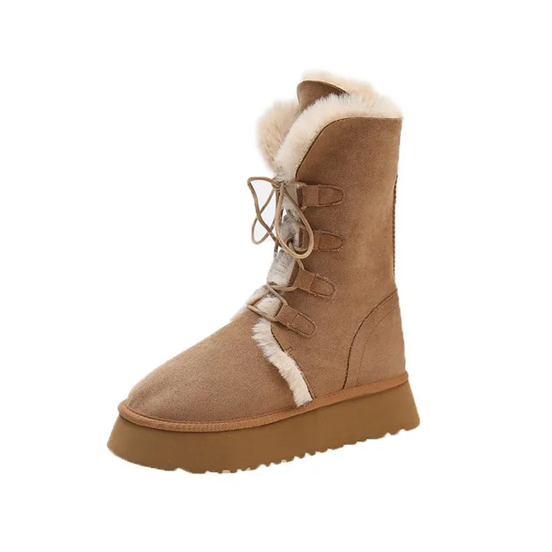 envío gratis nuevos hombres diseñadores botas de nieve para mujer zapatos de algodón de invierno zapatos peludos tibios de piel 