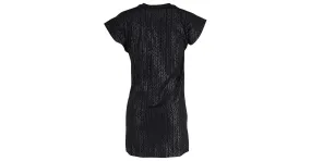 Everyday Minivestido estilo camiseta con estampado de textura trenzada en algodón negro de Balenciaga 