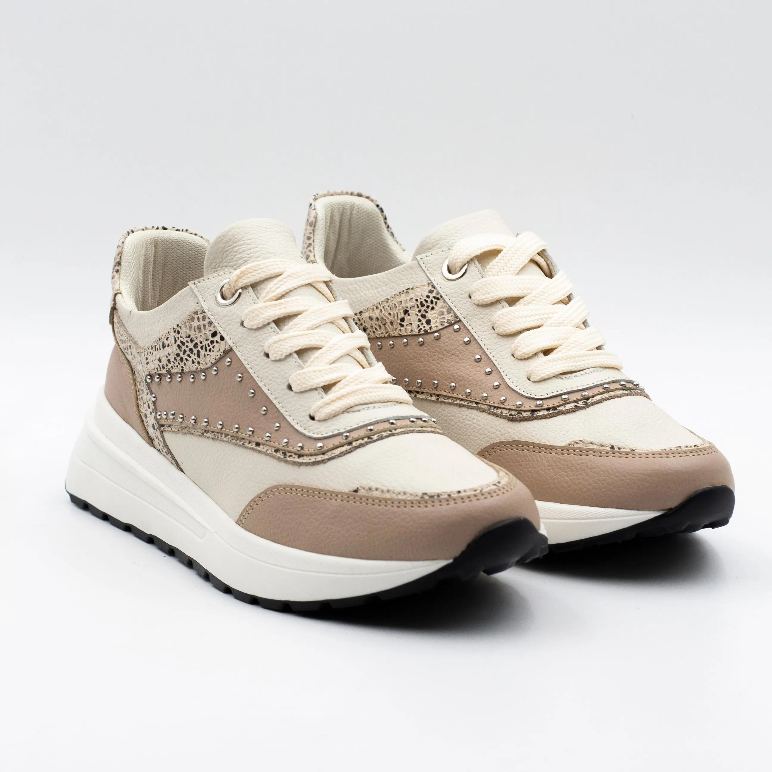 EXS Zapatilla mujer con cordon color taupe