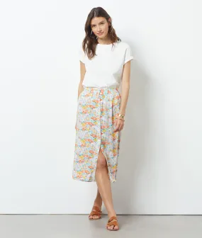 Falda midi estampado floral HALLO MULTICOLORE - ETAM