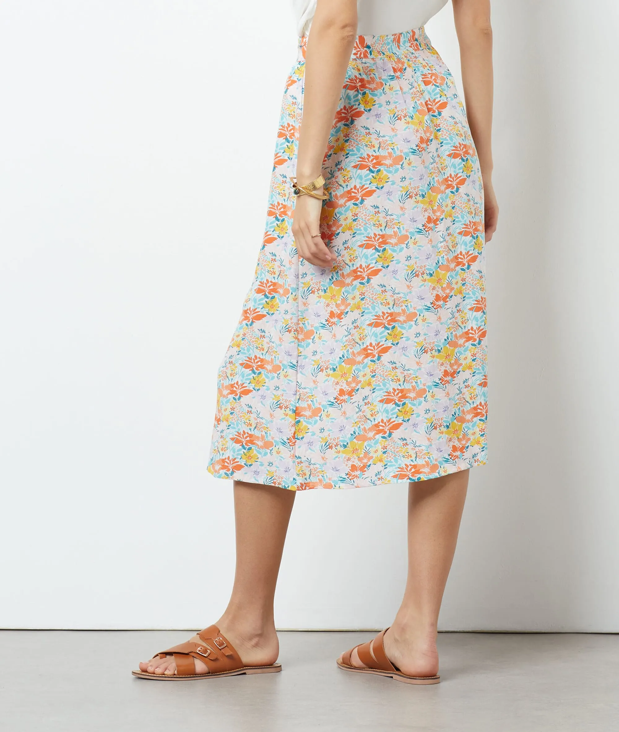 Falda midi estampado floral HALLO MULTICOLORE - ETAM