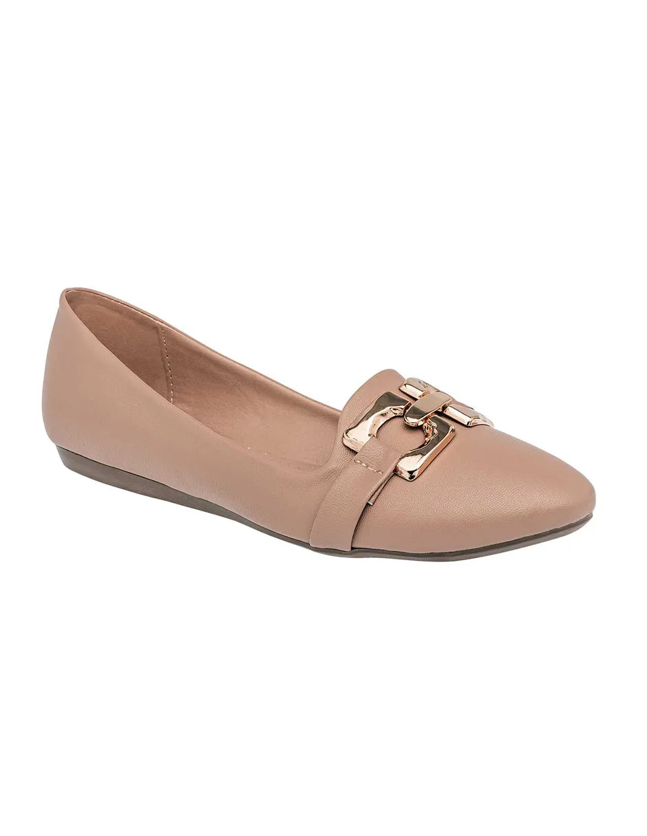 Flats clásicas Exterior Sintético Color Beige Para Mujer De RBCOLLECTION