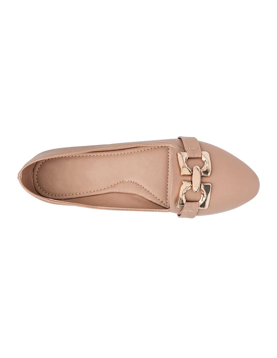 Flats clásicas Exterior Sintético Color Beige Para Mujer De RBCOLLECTION