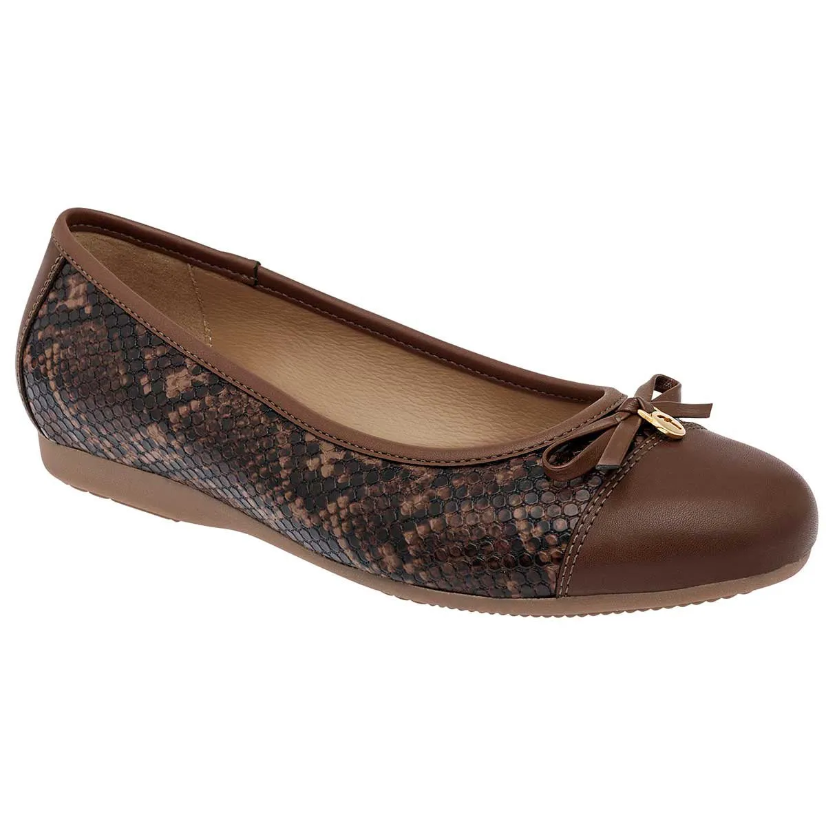 Flats clásicas Exterior Sintético Color Café Para Mujer De Flexi