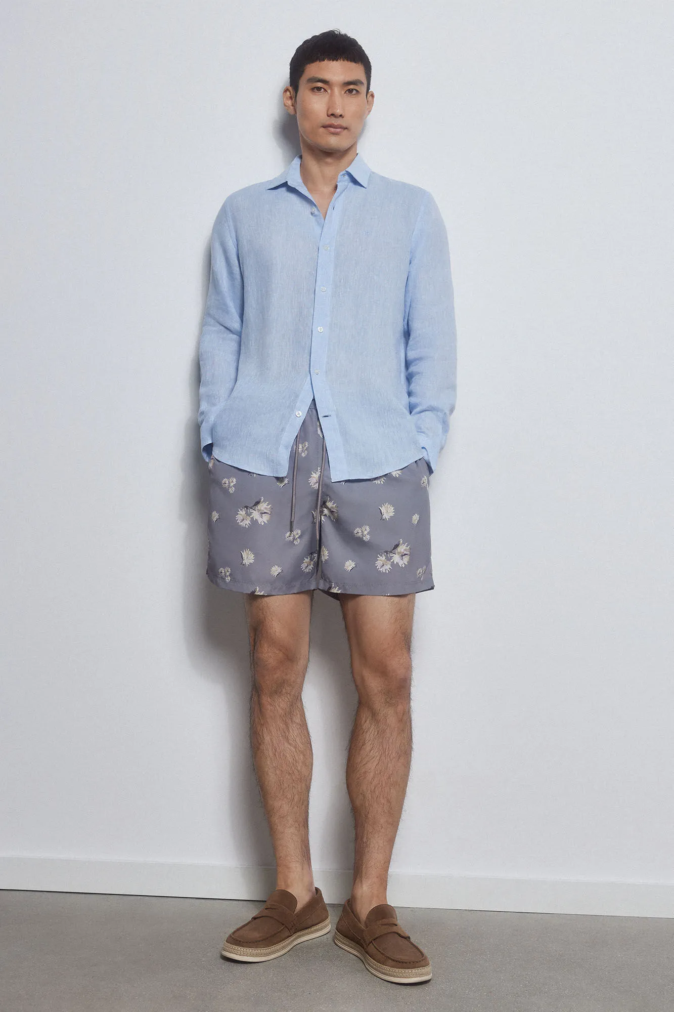 Floral microprint swim shorts