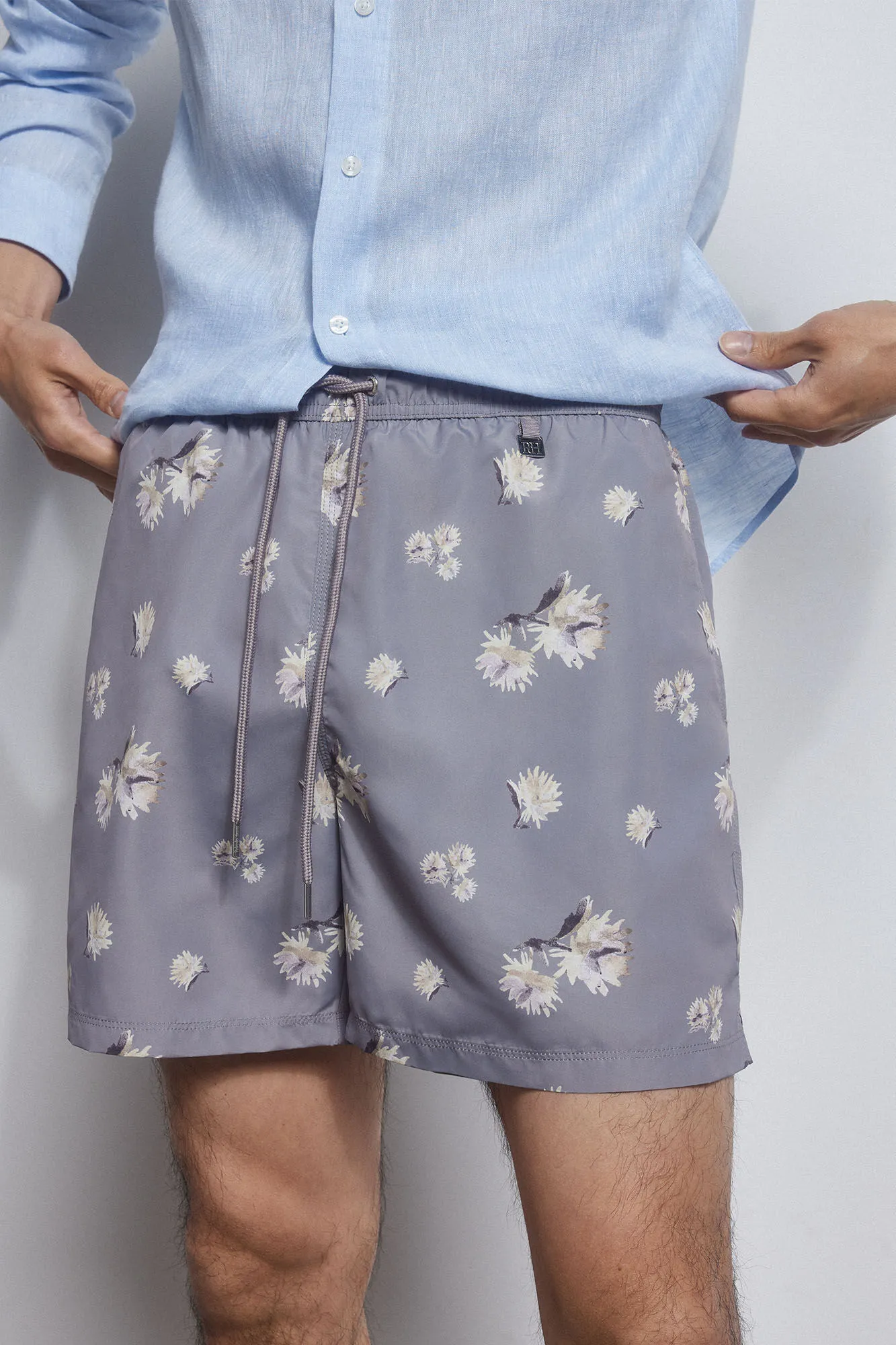 Floral microprint swim shorts