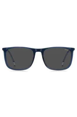 Gafas de sol azules con detalles de logo