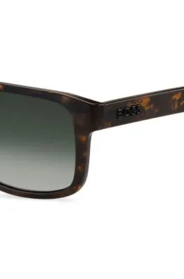 Gafas de sol de acetato estampado con puente doble y logo 3D