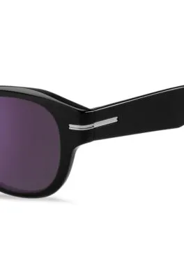 Gafas de sol de acetato negro con lentes violeta