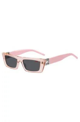 Gafas de sol de acetato rosa con monograma en 3D