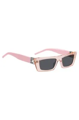 Gafas de sol de acetato rosa con monograma en 3D