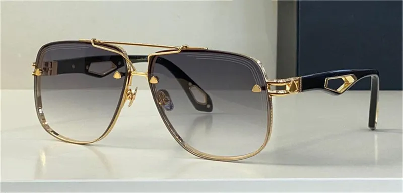 Gafas de sol de diseño de moda para hombre superior THE KING II lente cuadrada K marco dorado de gama alta estilo generoso al ai