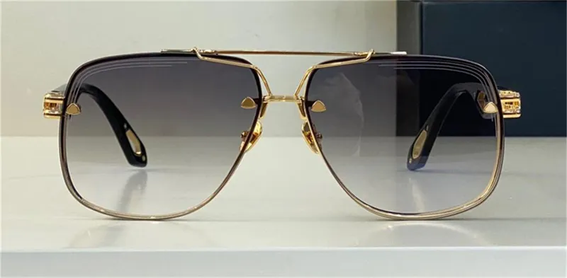 Gafas de sol de diseño de moda para hombre superior THE KING II lente cuadrada K marco dorado de gama alta estilo generoso al ai