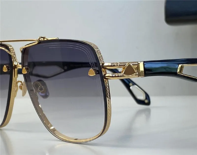 Gafas de sol de diseño de moda para hombre superior THE KING II lente cuadrada K marco dorado de gama alta estilo generoso al ai