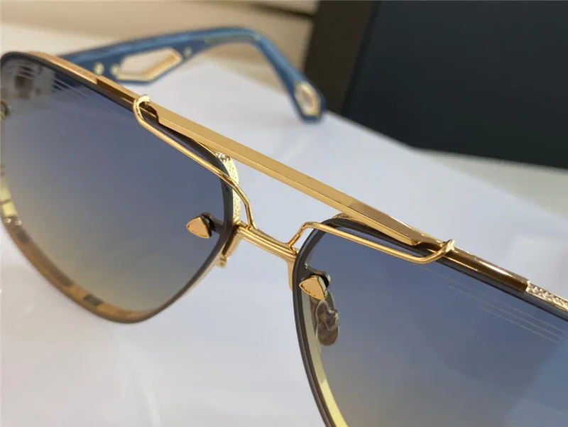 Gafas de sol de diseño de moda para hombre superior THE KING II lente cuadrada K marco dorado de gama alta estilo generoso al ai