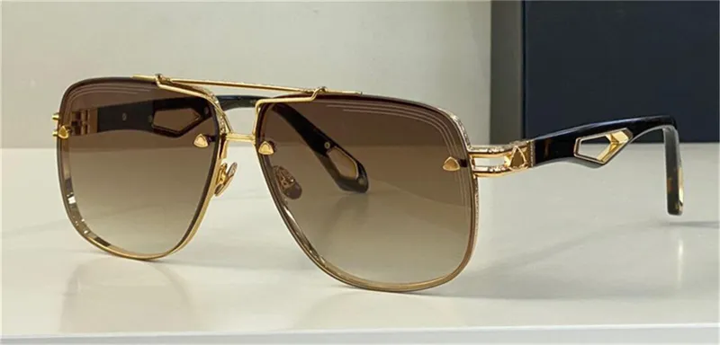 Gafas de sol de diseño de moda para hombre superior THE KING II lente cuadrada K marco dorado de gama alta estilo generoso al ai