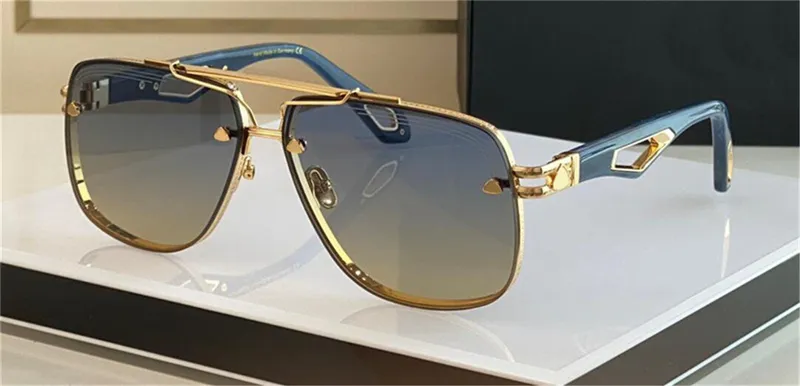 Gafas de sol de diseño de moda para hombre superior THE KING II lente cuadrada K marco dorado de gama alta estilo generoso al ai