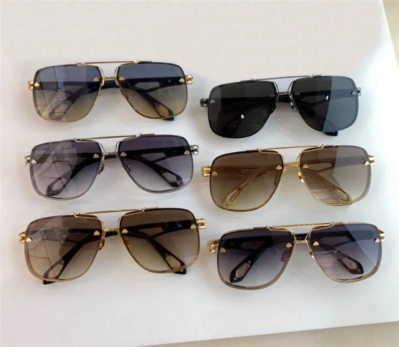 Gafas de sol de diseño de moda para hombre superior THE KING II lente cuadrada K marco dorado de gama alta estilo generoso al ai