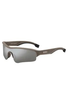 Gafas de sol de espejo BOSS x Perfect Moment para todos los géneros con patillas de la marca