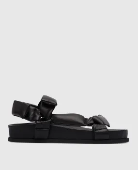 Giulia Taddeucci Zara Puffy Effect Black Leather Sandals