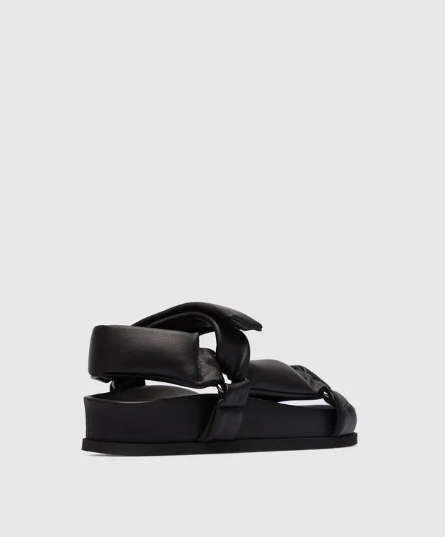 Giulia Taddeucci Zara Puffy Effect Black Leather Sandals