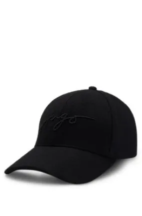 Gorra en mezcla de lana con logo caligrafiado bordado