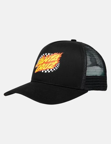 Gorra SANTA CRUZ OVAL CHECK FLAME MESHBACK- Black