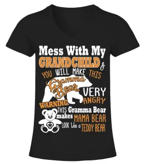 Gramma Bear Camiseta cuello pico Mujer