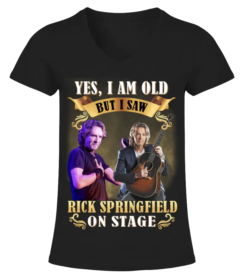 I SAW RICK SPRINGFIELD ON STAGE Camiseta cuello pico Mujer