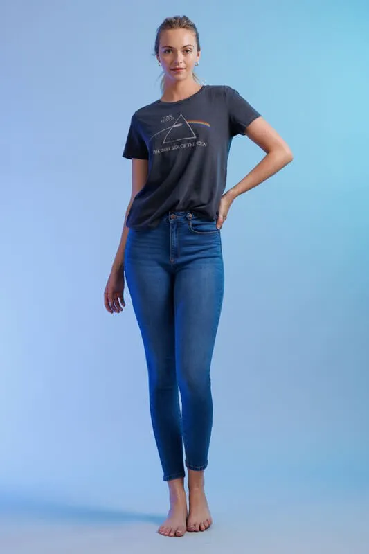 Jeans skinny talle medio con detalles rasgados Enjean