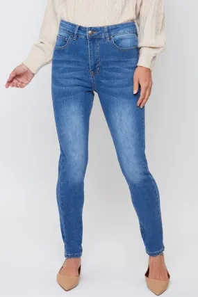 Jeans talle alto con cintura ajustable Royalty