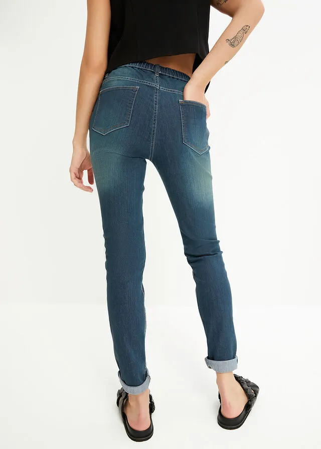 Jeggings efecto lavado denim efecto sucio