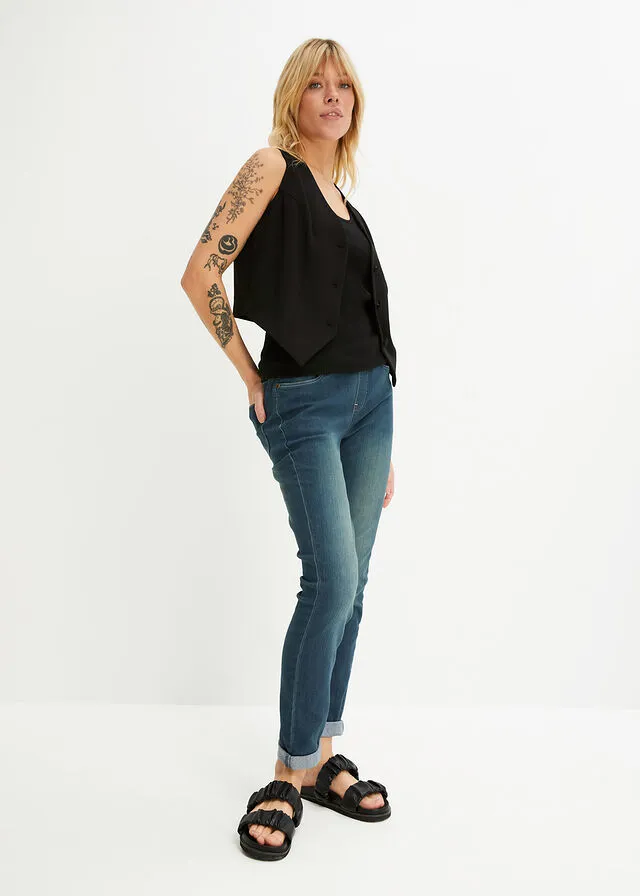 Jeggings efecto lavado denim efecto sucio