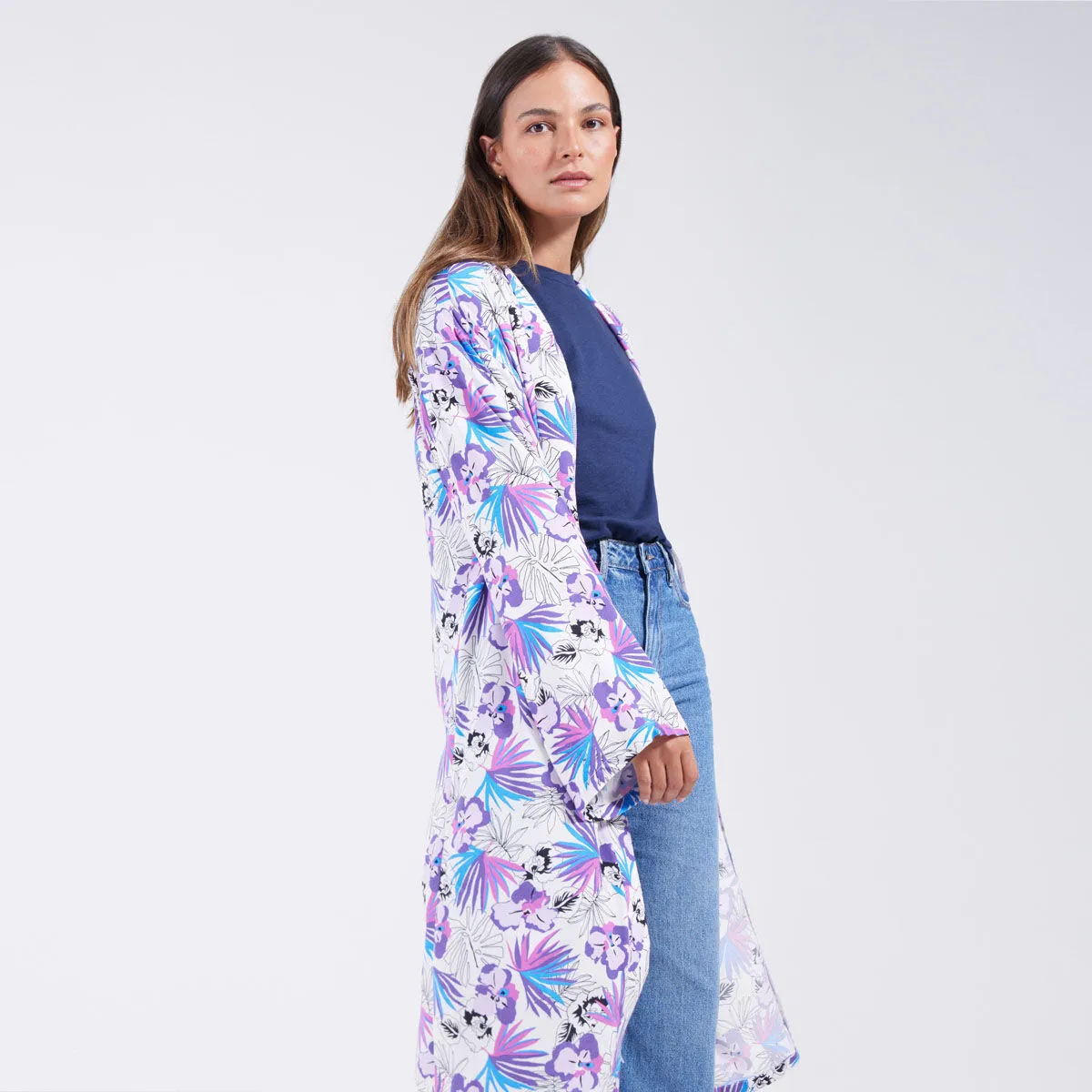 Kimono Abierto Estampado Floral