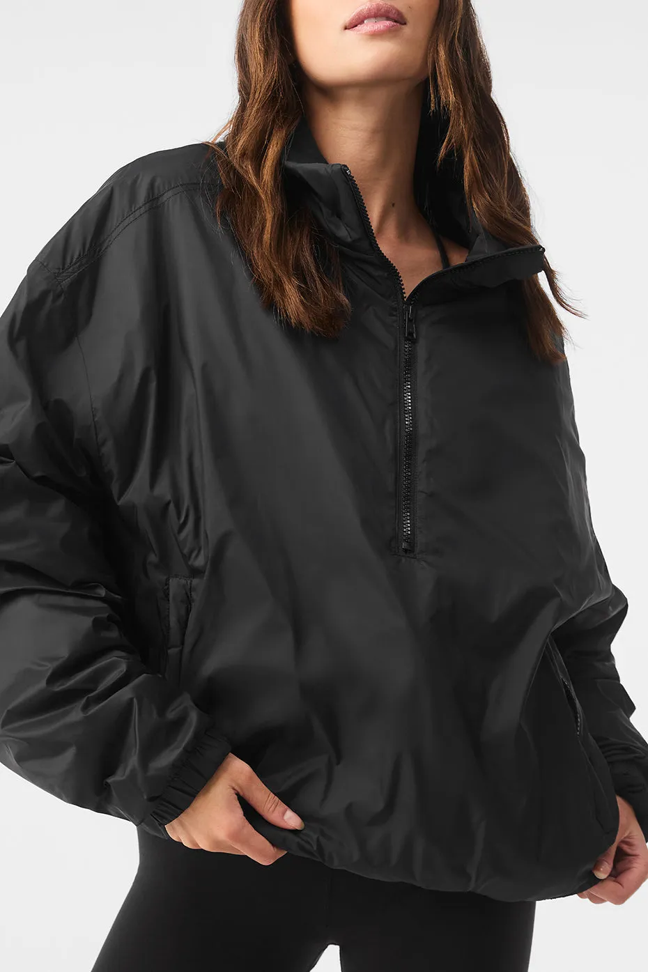 Latitude Light Weight 1/2 Zip Pullover Jacket - Black