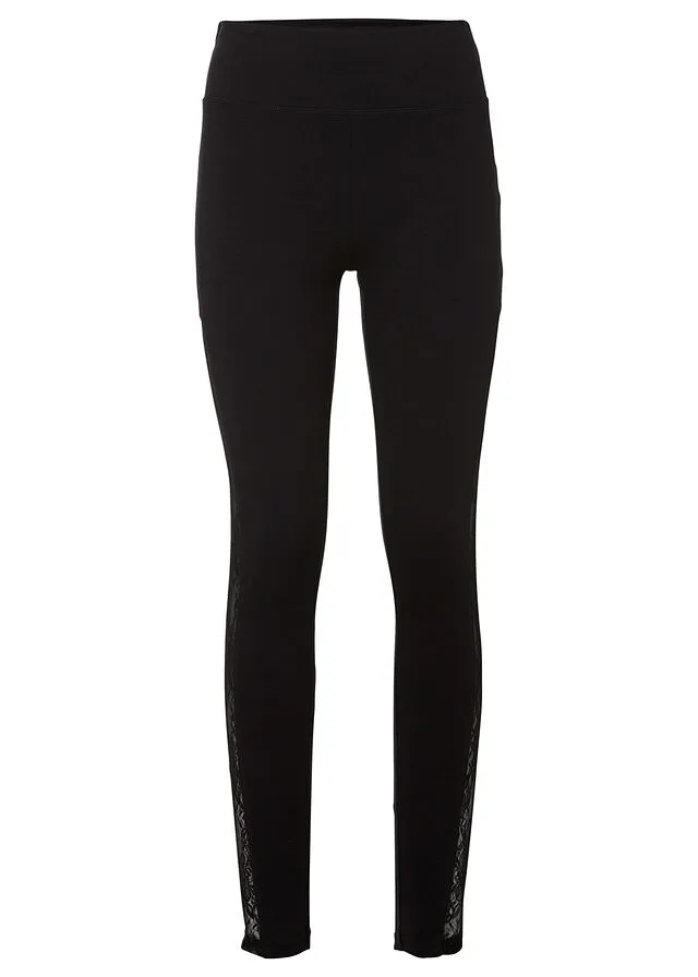 Leggings con encaje Negro