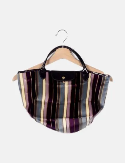 Longchamp Bolso multicolor rayas