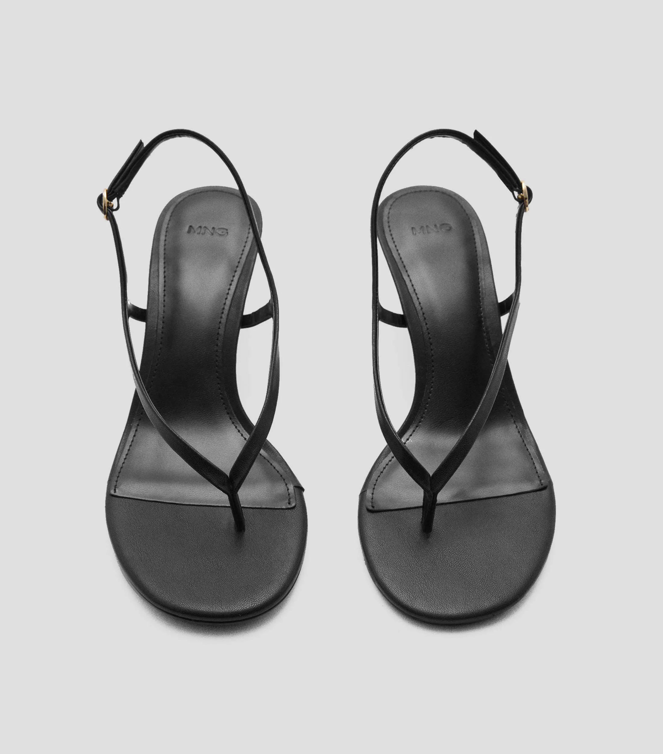 Mango Sandalias Slingback con tacón delgado bajo Mujer