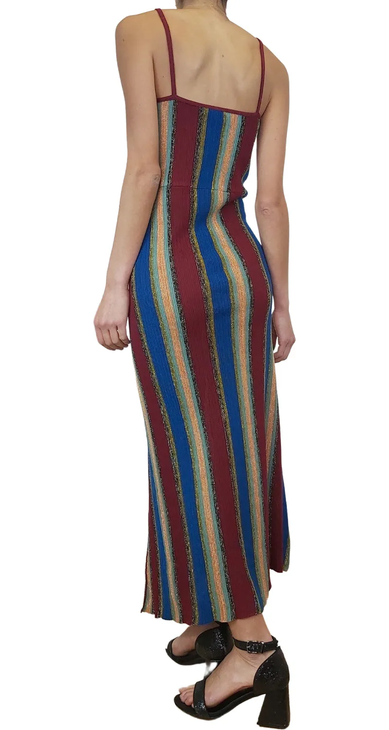 MANGO Vestido Metallic Striped