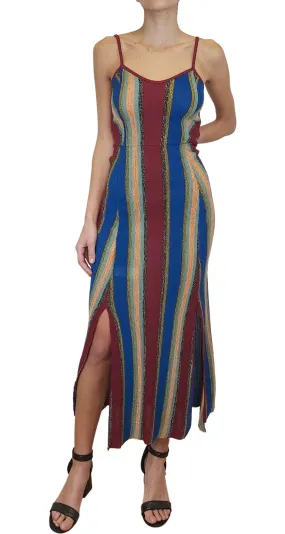 MANGO Vestido Metallic Striped