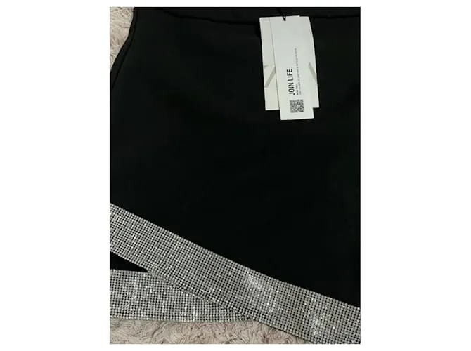 Minifalda brillos Zara talla S Negro 