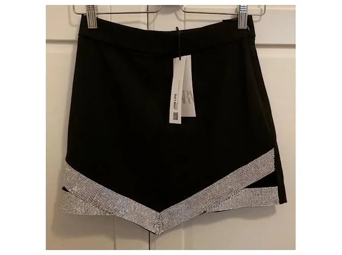 Minifalda brillos Zara talla S Negro 