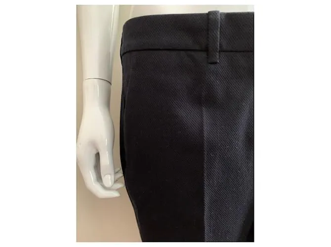 Miu Miu Pantalón algodón textura Azul marino 