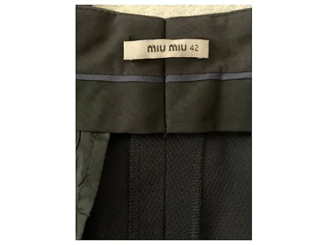 Miu Miu Pantalón algodón textura Azul marino 