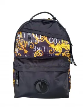 Mochila mediana VERSACE de nailon con logotipo de alta costura estampado 74YA4B7