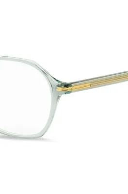 Montura para gafas graduadas de acetato aguamarina con patillas doradas