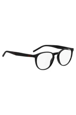 Montura para gafas graduadas de acetato negro con patillas estampadas